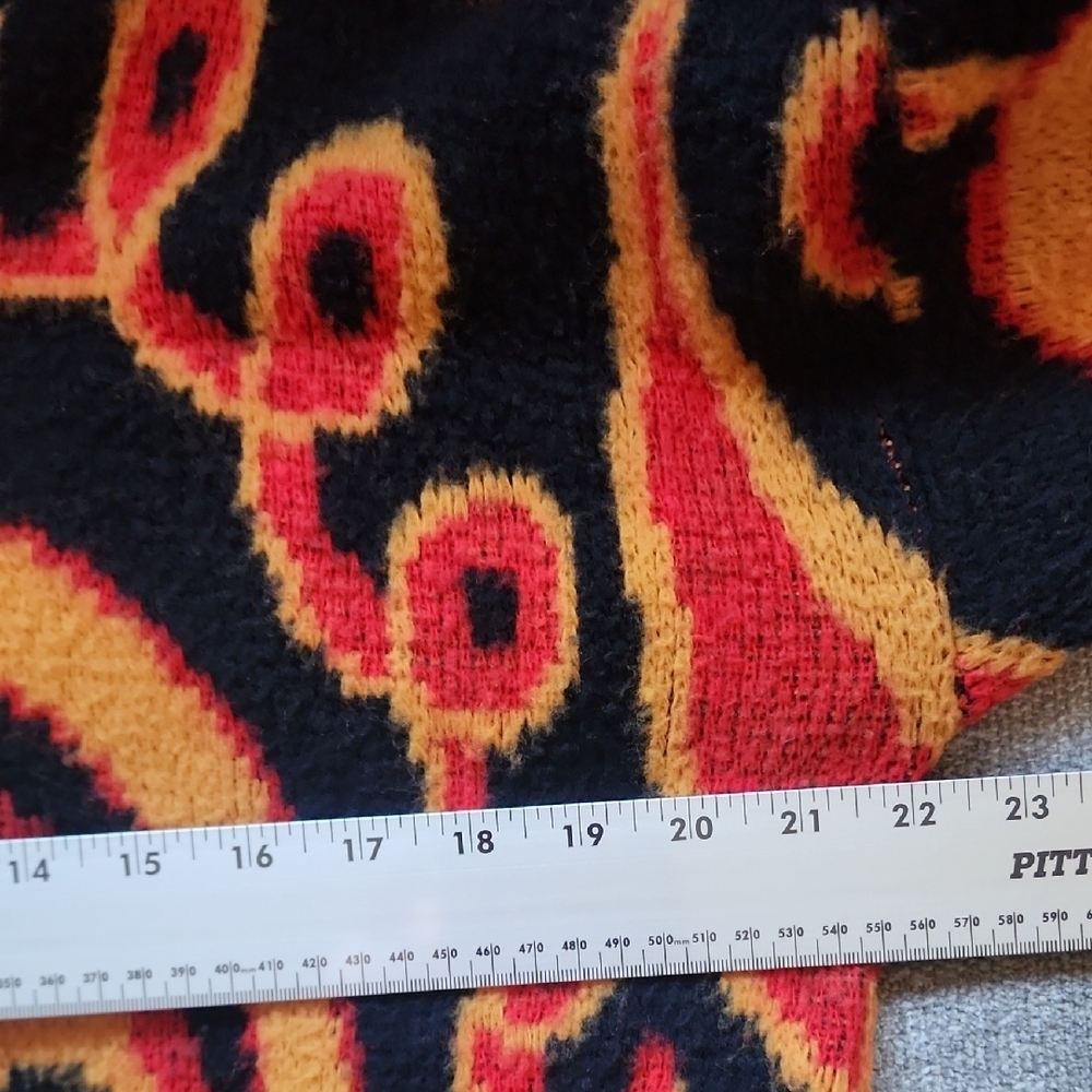 Vintage Colon Black & Orange Abstract Swirl Logo Knit Sweater - Picture 8 of 10